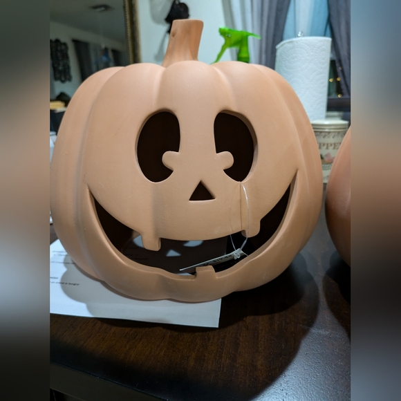 Set of 2 clay/terracotta pumpkins - Picture 2 of 5